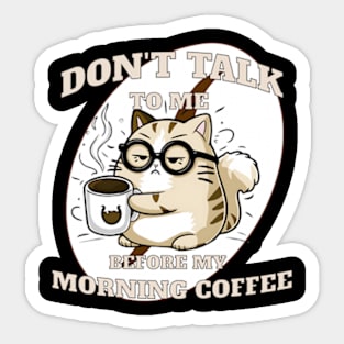 Grumpy Coffee Cat Sticker